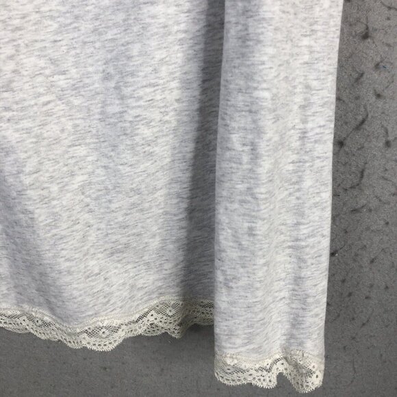 Y2K American Eagle Outfitter Cami Top Womens XL Gray Heather Babydoll Lace Trim - Picture 15 of 16